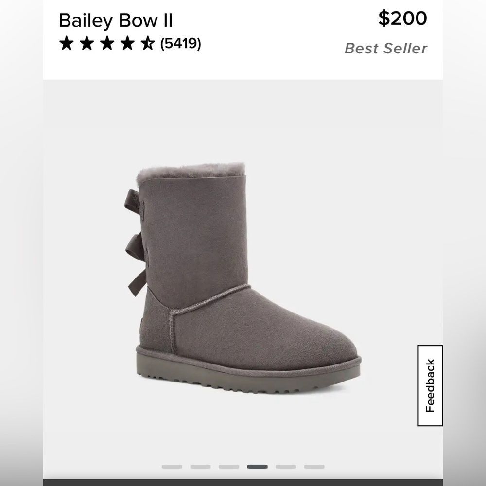 Authentic Preowned Ugg Bailey Bow II Boots Size USA 7